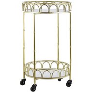 Gold kitchen trolley with marble effect SHAFTER, 242463 - Cart