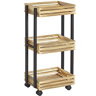 Kitchen trolley, light wood with black LETINO, 244035 - Cart