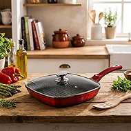 BerlingerHaus Grill pan with lid 28cm Burgundy Metallic Line BH-1613 - Pan