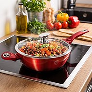 BerlingerHaus Deep Frying Pan with Lid 28cm Burgundy Metallic Line - Pan
