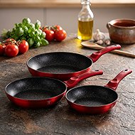 BerlingerHaus Frying Pan Set 3 pcs Burgundy Metallic Line BH-1288 - Cookware Set