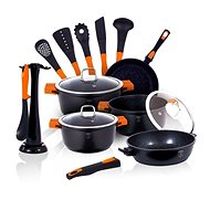 BerlingerHaus Cookware Set Granit Diamond Line 15pcs Black - Kitchenware Set