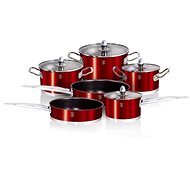 BerlingerHaus Cookware Set Red Metallic Passion 10pcs - Kitchenware Set