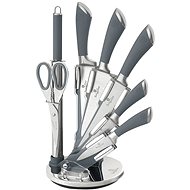 BerlingerHaus Knife Set 8pcs with Stand Infinity Line Grey - Knife Set