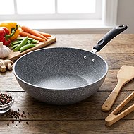 BerlingerHaus Wok Pan 28cm Grey Stone Touch Line - Wok Pan