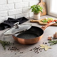 BerlingerHaus Deep frying pan with lid 28cm Rosegold Metallic Line - Pan