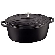 KELA Calido cast iron with lid 36 × 29 cm black - Roasting Pan