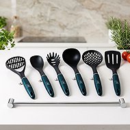 BERLINGERHAUS Kitchen utensils with wall holder 7 pcs Aquamarine Metallic Line - Kitchen Utensil Set