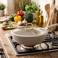 BERLINGERHAUS Wok pan with titanium surface and lid 30 cm Sahara Collection - Wok Pan
