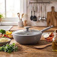 BERLINGERHAUS Wok pan with titanium surface and lid 30 cm Taupe Collection - Wok Pan