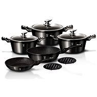 Berlinger Haus 10-Piece Marble Coated Cookware Set Royal Black Edition BH-1663 - Cookware Set