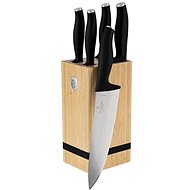 BerlingerHaus Matte Black Collection BAMBOO knife set with stand 6 pcs square BH-2971 - Knife Set