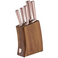 BerlingerHaus Taupe Collection Knife set with acacia wood stand 6 pcs BH-3126 - Knife Set
