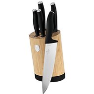 BerlingerHaus Matte Black Collection Knife set with stand BAMBOO 6 pcs round BH-2753 - Knife Set