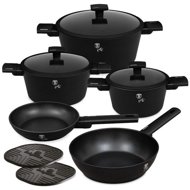 BerlingerHaus Matte Black Collection Set of 10 pcs with titanium surface - Cookware Set