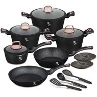 BerlingerHaus Black Rose Collection Set of 15 pieces with marble surface - Cookware Set