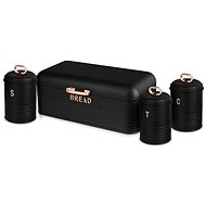 BERLINGERHAUS Breadbox and food box set of 4 Black Rose Collection - Breadbox