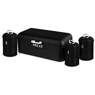 BERLINGERHAUS Breadbox and food box set of 4 Black Silver Collection - Breadbox