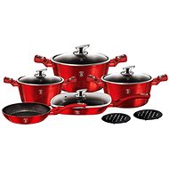 BERLINGERHAUS Set of dishes with marble surface 11 pcs Burgundy Metallic Line - Cookware Set