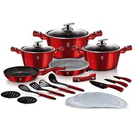BERLINGERHAUS Set of dishes with marble surface 22 pcs Burgundy Metallic Line - Cookware Set