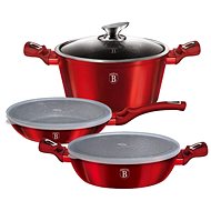 BERLINGERHAUS Set of dishes with marble surface 6 pcs Burgundy Metallic Line - Cookware Set