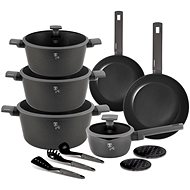 BERLINGERHAUS Set of dishes with titanium surface 15 pcs Anthracite Collection - Cookware Set
