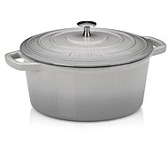 KELA Cast iron casserole with lid Calido 26 cm light grey - Casserole Pot