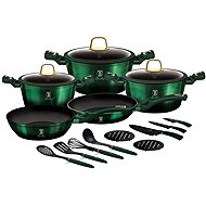 BERLINGERHAUS Set of dishes with titanium surface 17 pcs Emerald Collection - Cookware Set