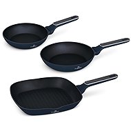 BERLINGERHAUS 3-Piece Pan Set with Titanium Surface, Grill, Deep Sea Collection - Cookware Set