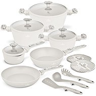 BERLINGERHAUS 15-Piece Cookware Set with Titanium Surface, Sahara Marble Collection - Cookware Set