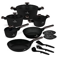 BERLINGERHAUS 15-Piece Cookware Set with Titanium Surface, Black Rose Collection - Cookware Set