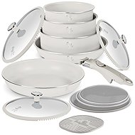 BERLINGERHAUS 13-Piece Cookware Set with Titanium Surface, Sahara Marble Collection - Cookware Set