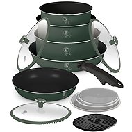 BERLINGERHAUS 13-Piece Cookware Set with Titanium Surface, Matte Green Collection - Cookware Set