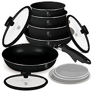 BERLINGERHAUS 12-Piece Cookware Set with Titanium Surface, Matte Black Collection - Cookware Set