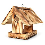 BerryHome Singed Wood Bird Feeder with Opening 29 × 29 × 27 cm - Bird Feeder