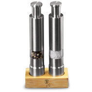BERLINGERHAUS Pepper and salt grinder in wooden stand - Spice Grinder