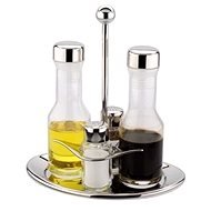 Berndorf Sandrik 4-Piece Salt, Pepper, Oil and Vinegar Set - Condiments Tray