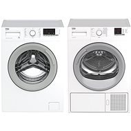 BEKO WTV 8612 XSW + BEKO DS8512GX - Washer Dryer Set