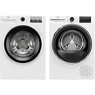 BEKO B3WFU58415WCSHBG + BEKO DPY8506GXB2 - Washer Dryer Set