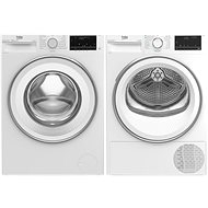 BEKO B3WFU57413WCSHWG + BEKO B3T672490WCSHWG - Washer Dryer Set