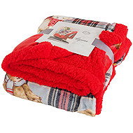 B. E. S. - Petrovice Blanket with lamb gift pack - red buck with teddy bears - Blanket