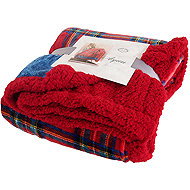 B. E. S. - Petrovice Blanket with lamb gift pack - red and blue checkered - Blanket