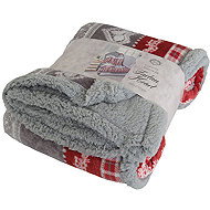 B. E. S. - Petrovice Blanket with lamb microflannel Tartan Heart, gift pack - Blanket