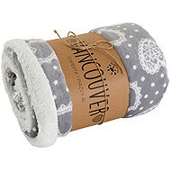B. E. S. - Petrovice Blanket with lamb Vancouver 150 × 200 gift pack - grey with white hearts - Blanket
