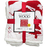 B. E. S. - Petrovice Christmas blanket with lamb WOOD gift pack - red - Blanket