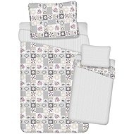 Jerry Fabrics Linen cotton 140 × 200 + 70 × 90 cm - Patchwork grey - Bed Linen