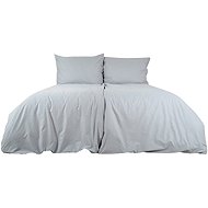 B. E. S. - Petrovice Linen cotton solid colour zip closure - grey 140 × 220 cm - Bed Linen