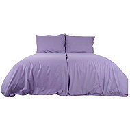 B. E. S. - Petrovice Linen cotton solid colour zip closure - purple 140 × 200 cm - Bed Linen