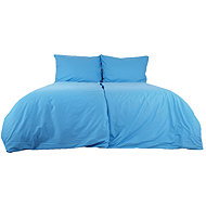 B. E. S. - Petrovice Linen cotton solid colour zip closure - celestial 140 × 200 cm - Bed Linen