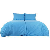 B. E. S. - Petrovice Linen cotton solid colour zip closure - celestial 140 × 200 cm - Bed Linen